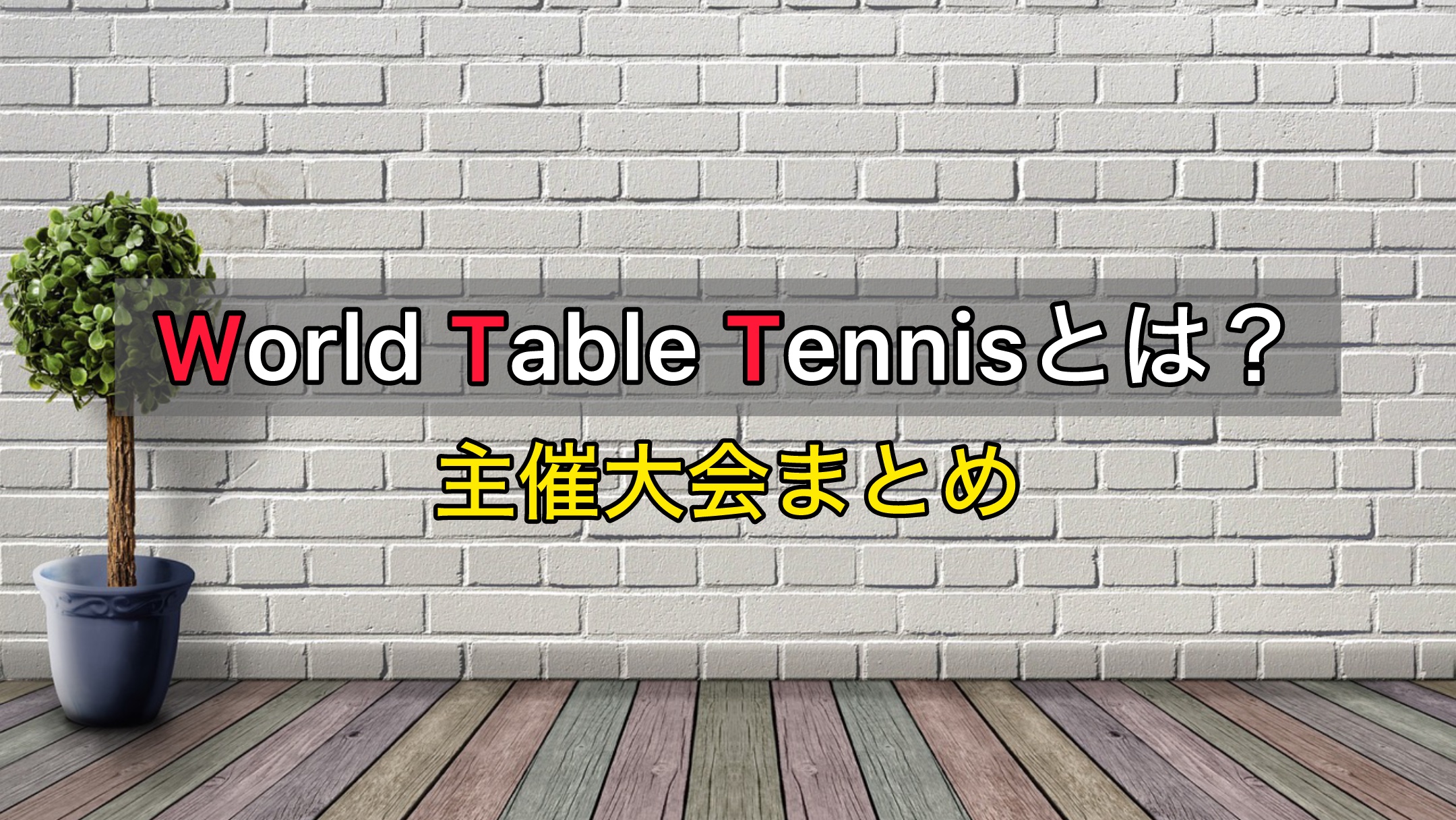 WorldTableTennisとは？WTT主催大会まとめ